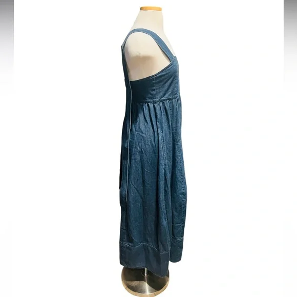 Tibi Light Weight Stone Wash Sculpted Dress Dark Enzyme Wash Size 6 NWT - Picture 7 of 16